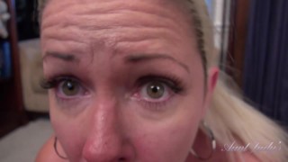 AuntJudy&#039;s - Your Hairy MILF Stepmom Liz Sucks Your Cock (POV)